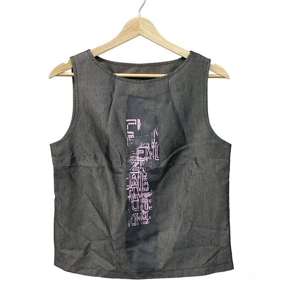 Fendi Denim - Fendi Jeans Sleeveless Cut And Sew Size 42 M Women's - Dark Gray Crew Neck